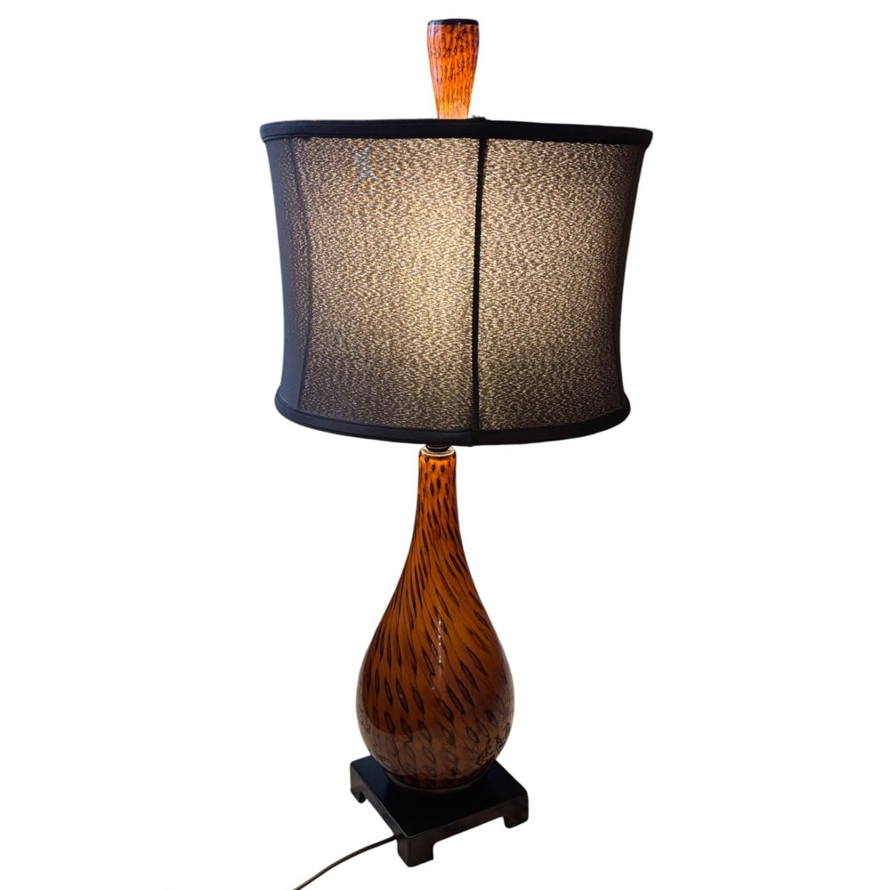 Uttermost Lighting | Tortoise Shell Blown Glass Table Lamp | Beautiful Finial